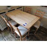 Rustic timber topped table with 4 chairs