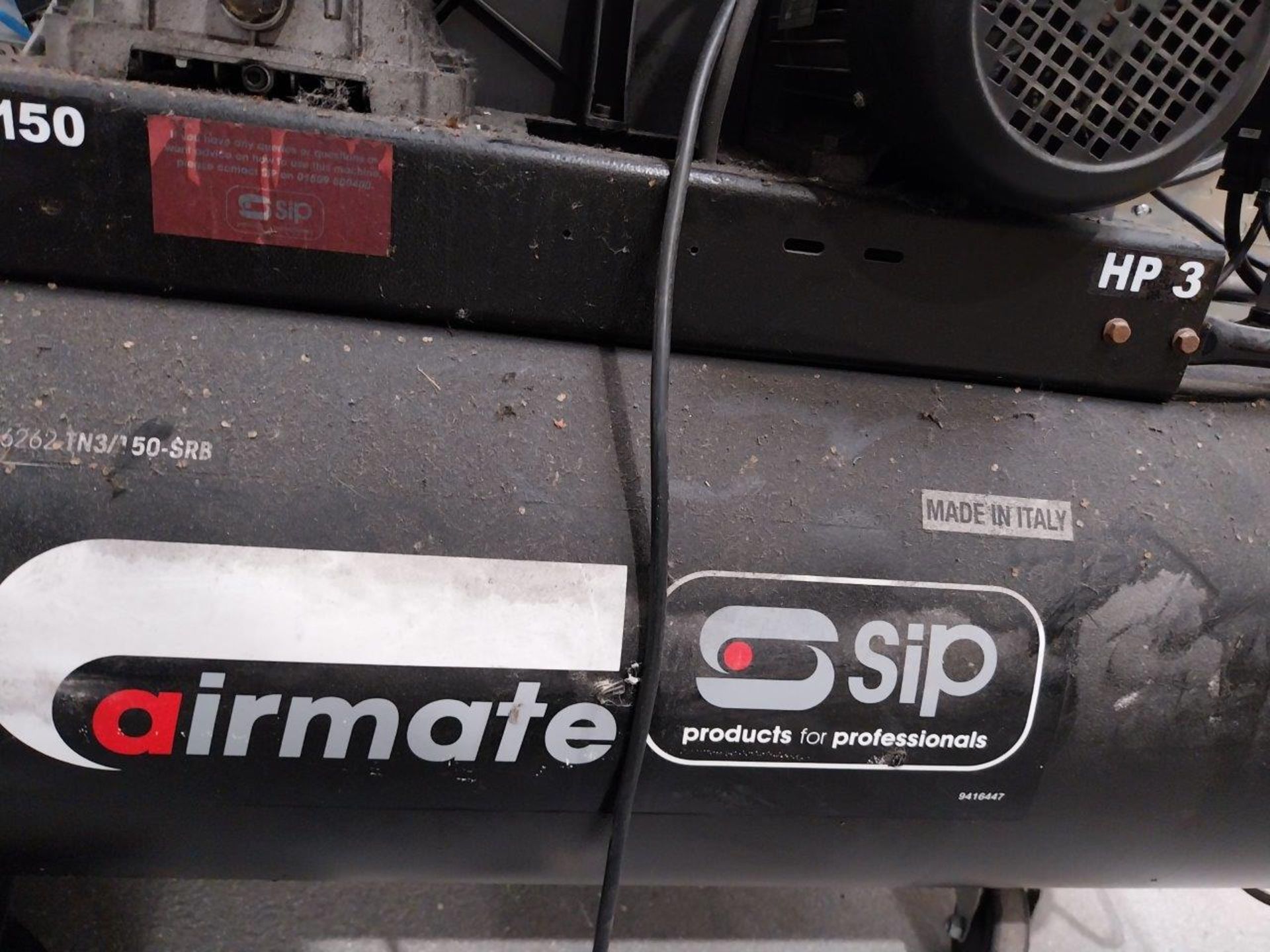 SIP Airmate 06262 TN3/150-SRB receiver mounted compressor 240v Lt.150 - Image 2 of 3