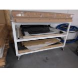 Three tier mobile stock rack