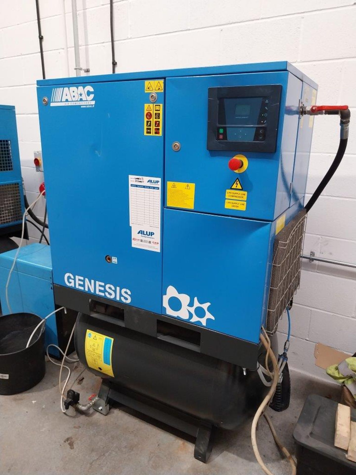 ABAC Genesis 11 270L receiver mounted rotary screw compressor & dryer Serial number ITJ518077,