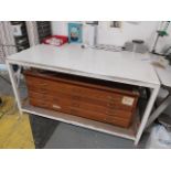 Steel framed workbench