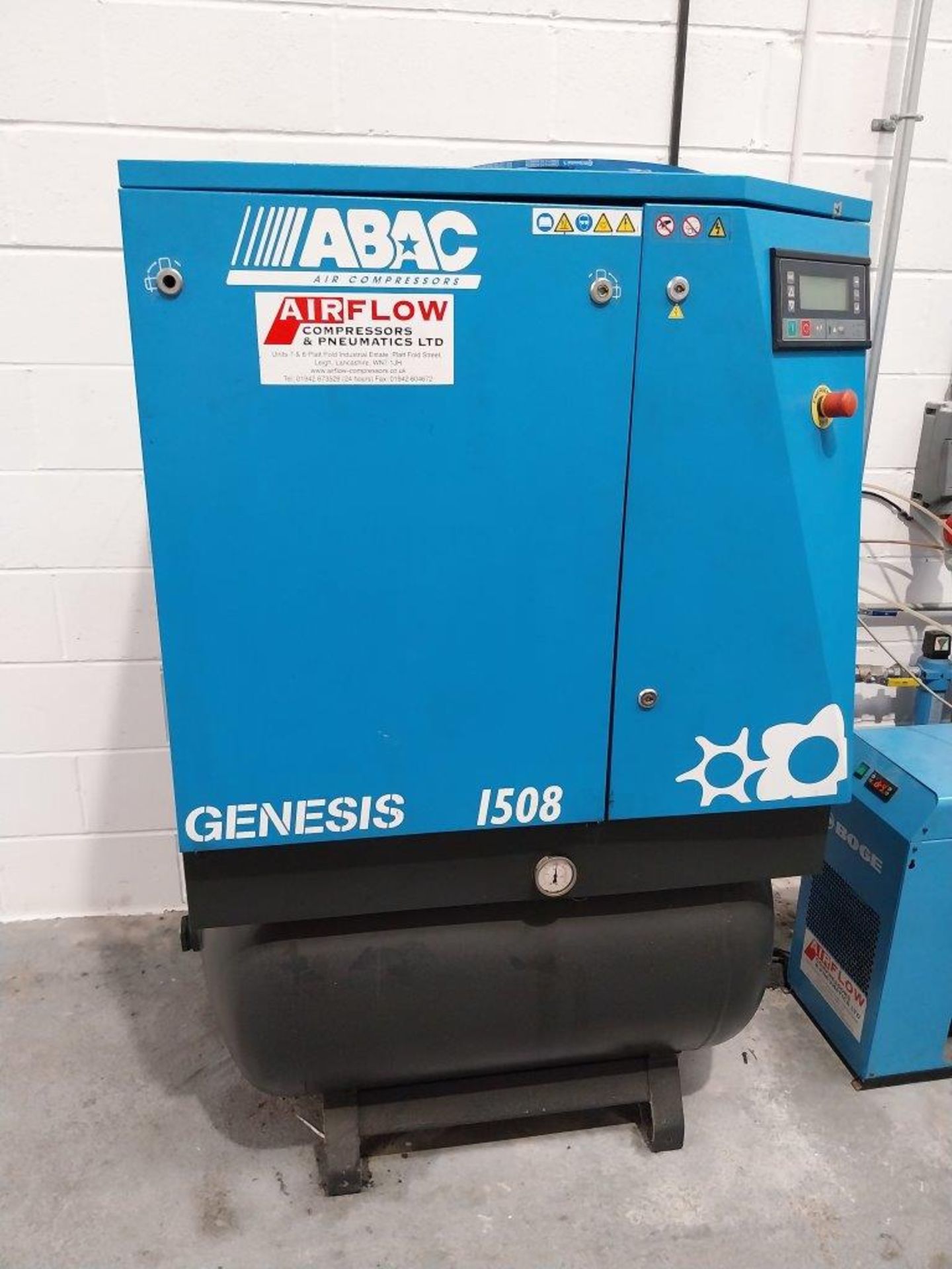 ABAC Genesis 1508 8 bar screw compressor Serial number ITR0108981, free air delivery 2.32m³ / min - Image 2 of 5