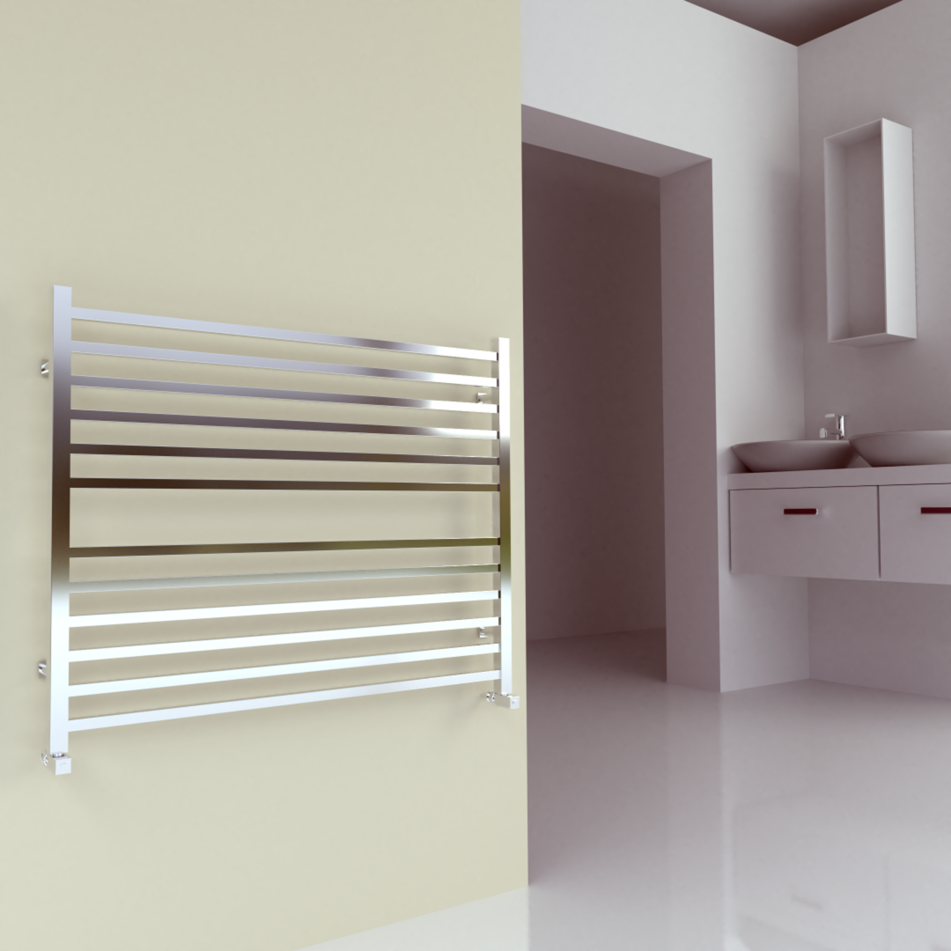 SS204SQ Midi Wide Square Radiator by SBH in Mocha Finish. H810 x W1000mm. RRP £750.72