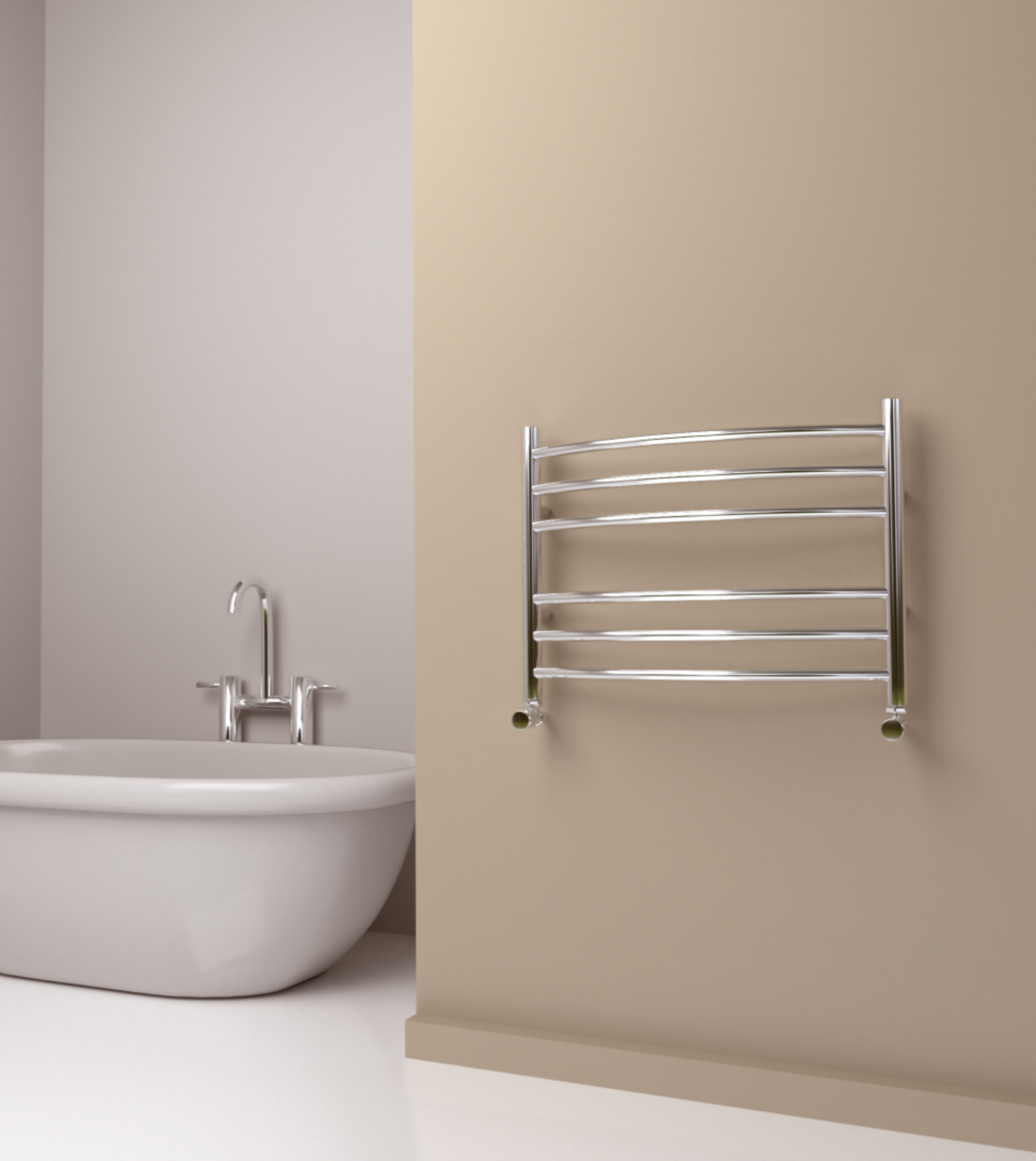 SS302 Baby Curve Radiator by SBH in Mocha Finish. H440 x W600mm. RRP £340.70