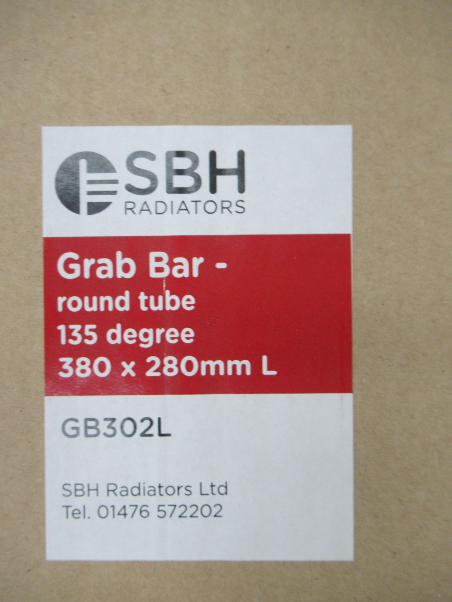 SBH Radiators Grab Bar - Round Tube - 135 Degree - 380 x 280mm - Lefthand - Bild 2 aus 3