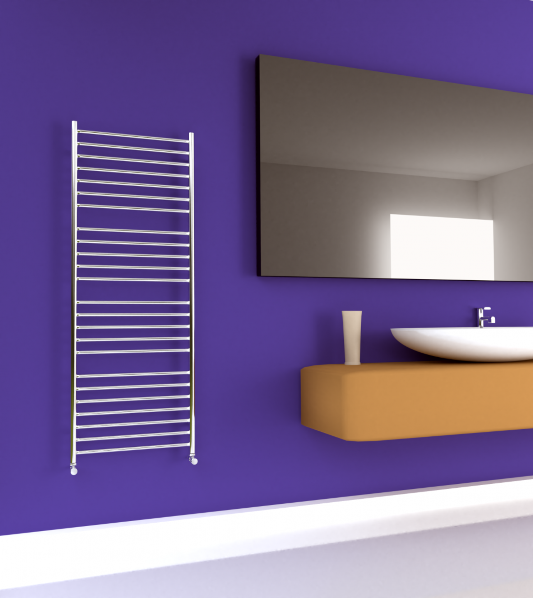 SS401 Mega Flat 600 Radiator by SBH in White. H1600 x W600mm. RRP £716. ...