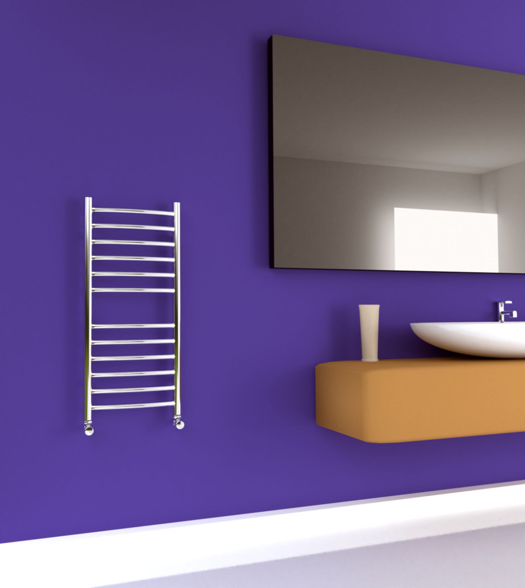 SS206 Midi Slim Curve Radiator by SBH. H810 x W360mm. RRP £422.70