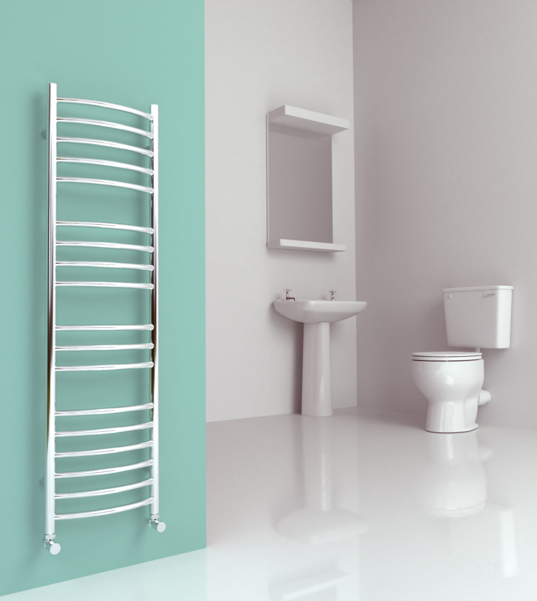 SS106 Maxi Slim Curve Radiator by SBH. H1300 x W360mm. RRP £556.68