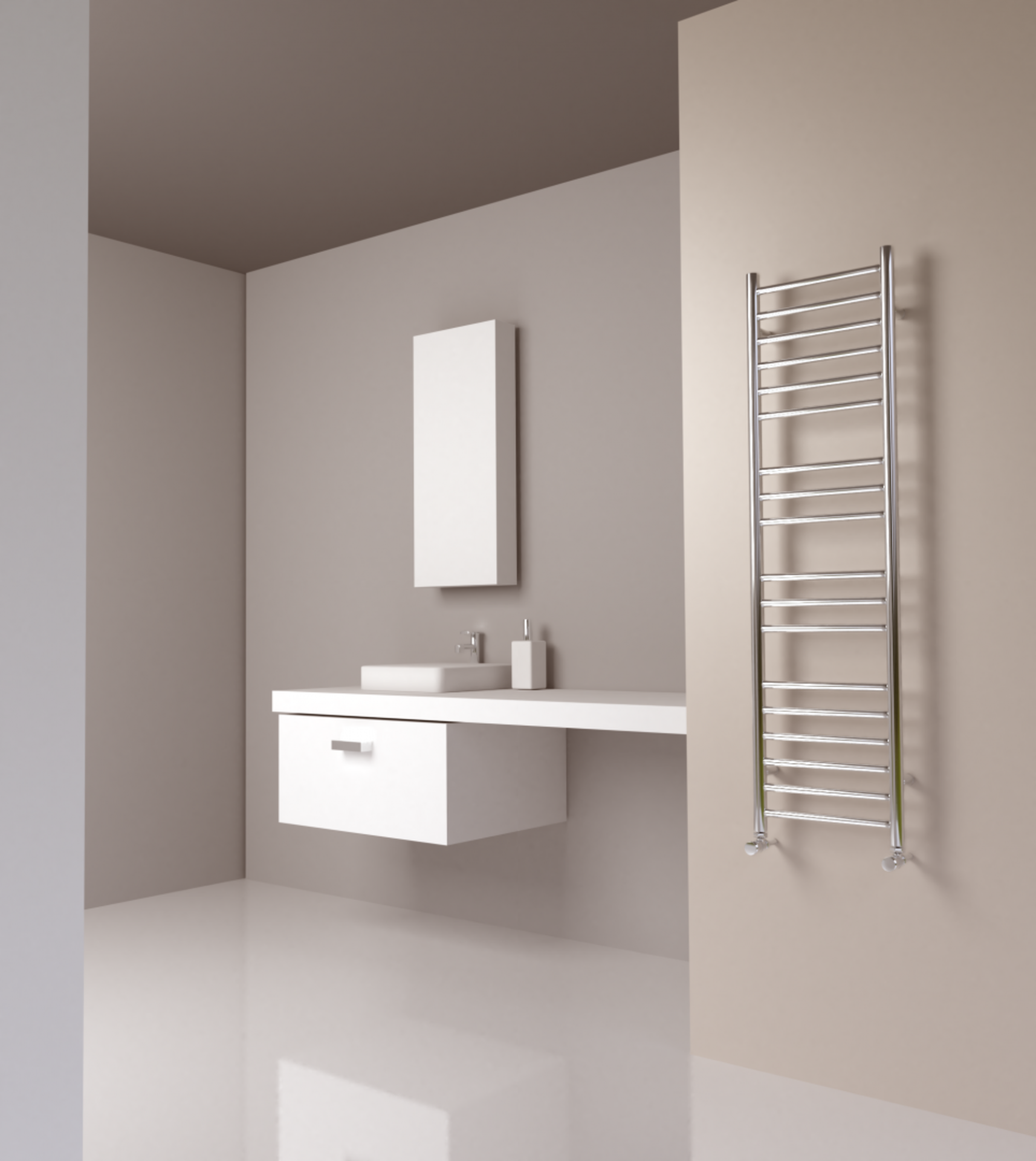 SS105 Maxi Slim Flat 360 Radiator by SBH in Mocha Finish. H1300 x W360mm. RRP £530.12.