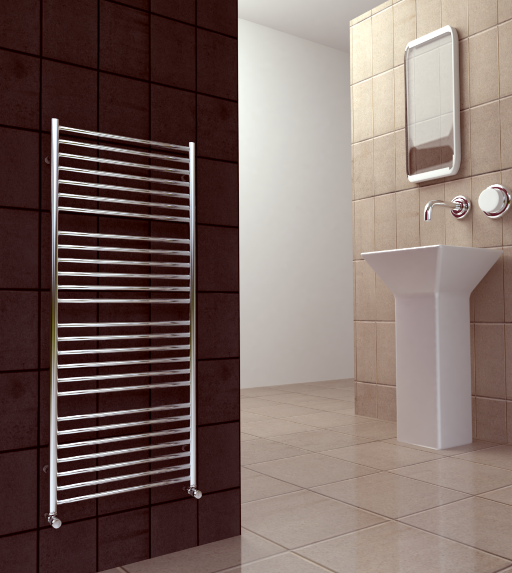 SS500 Maxi Plus 600 Radiator by SBH in Latte Finish. H1400 x W600mm. RRP £694.89