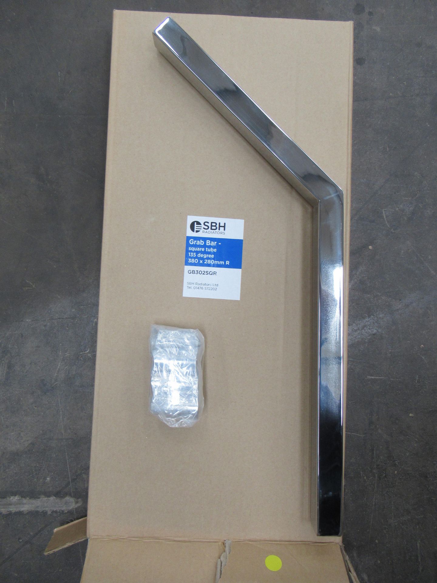 SBH Radiators Grab Bar - Square Tube - 135 Degree - 380 x 280mm - Righthand - Image 3 of 3