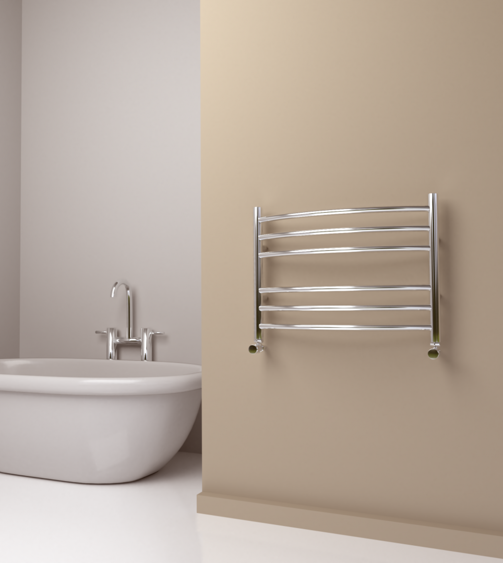 SS302 Baby Curve Radiator by SBH in Latte Finish. H440 x W600mm. RRP £340.70