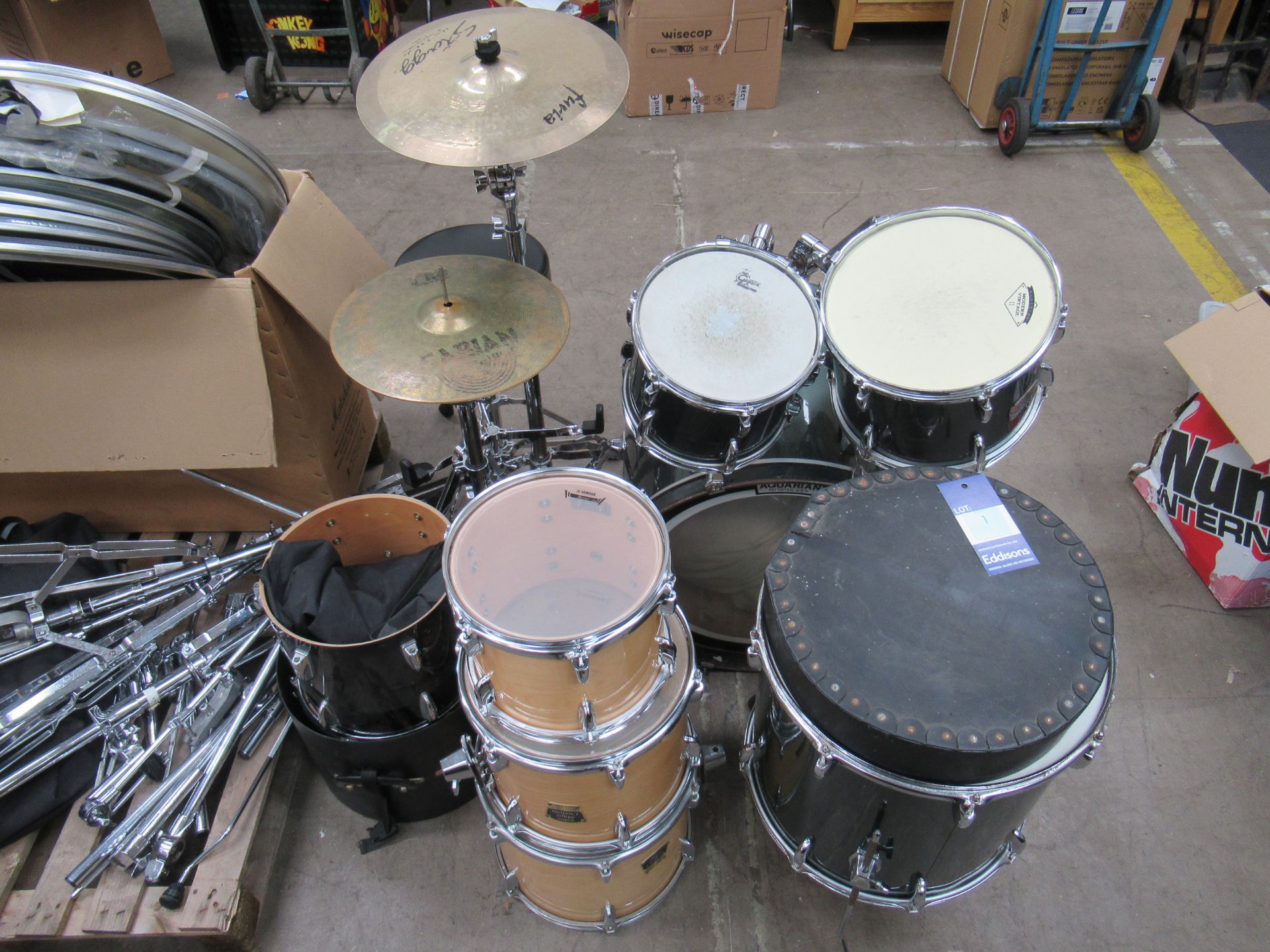 Various Drums & accessories including stands, drumskins etc - Image 3 of 6