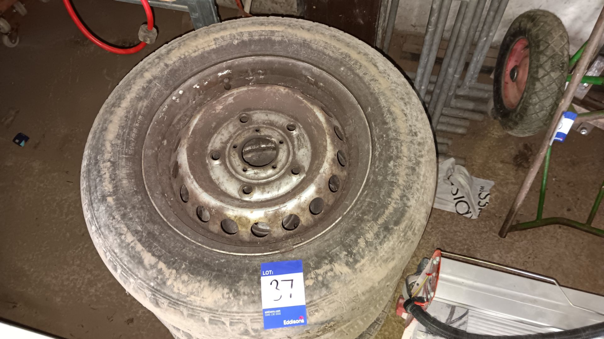 4 x part used Bridgestone 215/65R15 tyres with rims - Image 3 of 5