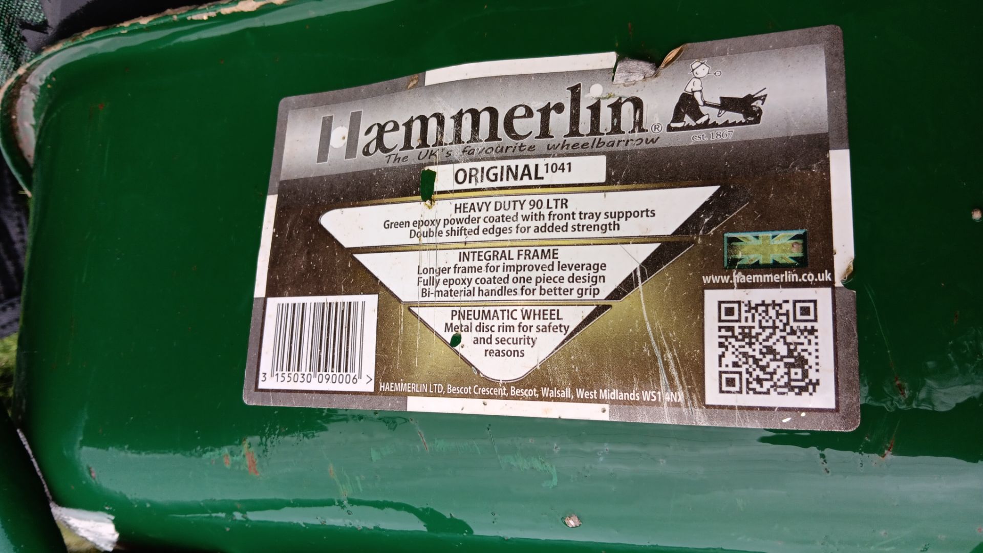 2 x Haemmerlin Original 1041 90 litre wheel barrows (contents excluded) - Image 2 of 2