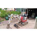 Takeuchi TB210R compact hydraulic excavator, rubber tracks, appprx 400 hours, serial number