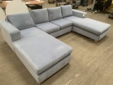 Large 'U' Shaped Blue Sofa (approx. 2m x 3.6m)
