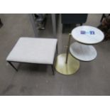 Brass & Marble Effect Side Table and Monroe Footstool