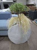 Large Ceramic Urn with Artificial Foliage