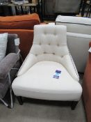 Ivory Button Back Studded Chair - RRP £450
