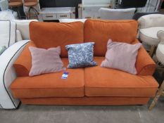 Burnt Orange Two Seater Upholstered Sofa (1.6 x 1m)
