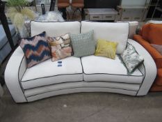 White 'Art Deco' Curved Sofa (1.8m x 1m) RRP £2700