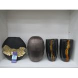 5x Abstract Vases - 4x Ceramic; 1x Metal