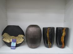 5x Abstract Vases - 4x Ceramic; 1x Metal
