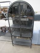 Metal Framed 'Art Deco' Style Bookcase/Display Cabinet