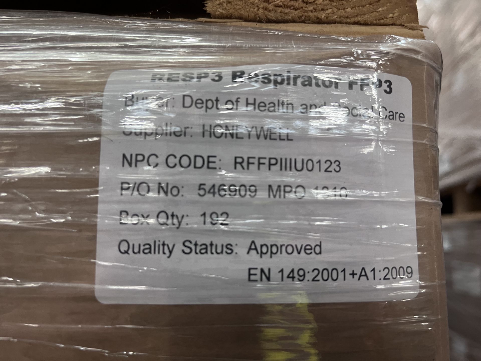 48 Pallets of Honeywell FFP3 Face Masks - Image 3 of 3