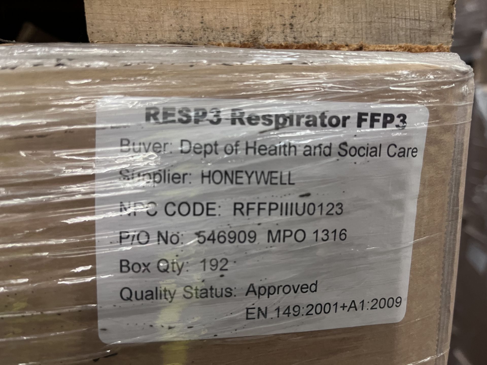 48 Pallets of Honeywell FFP3 Face Masks - Image 3 of 3