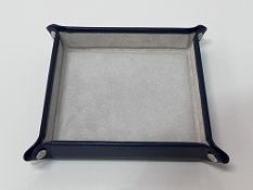 Ettinger London CE104JEB Square Valet Tray - Marine Blue/Ecru