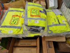 Qty of Fluorescent Yellow work jackets