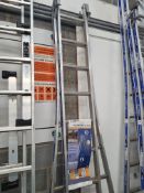 10 Rung Aluminium 'Tubesca Platinum 300' double extending ladder
