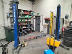 Tecalemit SF9010/32 3,200 kg capacity two post vehicle lift, Serial Number 612056 (2018), Electrical
