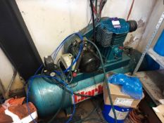 Clarke piston type air compressor with floor mounted air receiver tank, Please note there are no