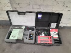 Snap On Hand Held Scanner with cases and various cables, as lotted per photographs.