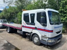 Renault Midlum 180 based recovery truck with J&J Conversions slide and tilt bed and winch