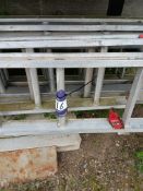 2 aluminium double extension ladders & 3 aluminium ladder sections