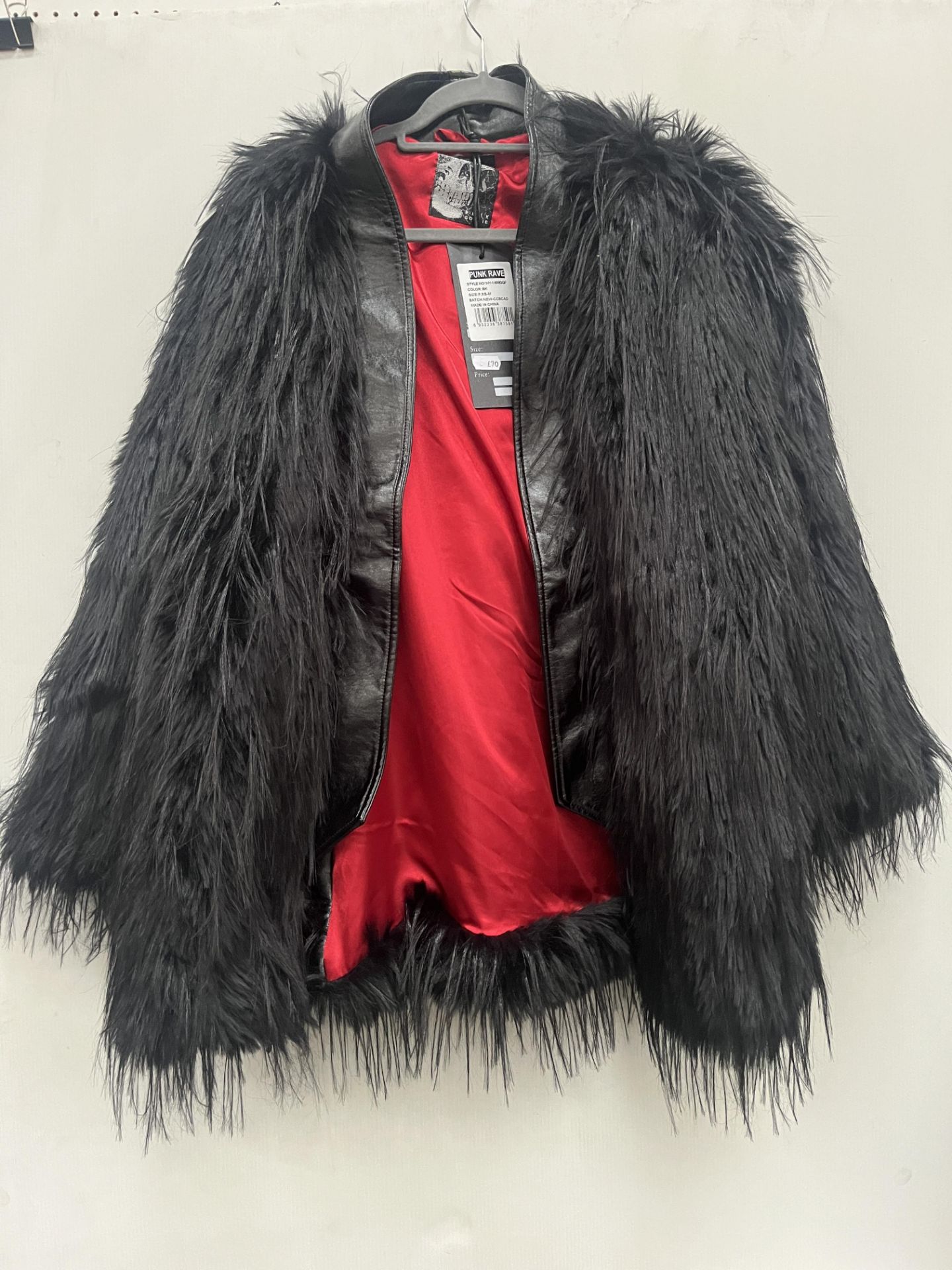 4x PunkRave Faux Fur Jackets (XS-M) RRP £70 each