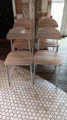 4 x Wayfair 55562 wooden seat on white metal supports