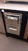 Commercial Twin door coffee grounds hopper cabinet