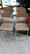 4 x Wayfair 55562 wooden seat on white metal supports