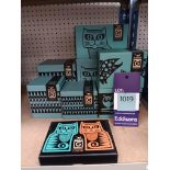 Various Hornsea Pottery (Teal) including Storage Pots, Cruets, Moneyboxes, Espresso Set, Mugs etc