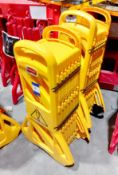 2 x Rubbermaid mobile yellow extension barrier