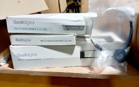 Quantity of Quail digital components including Pro10 charger shelf, power supplies, headsets & Pro10