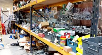 Various electrical components including flo tube lights, fittings, bell transformers, switches &