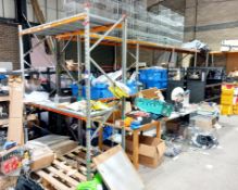 6 x Bays of steel 3m racking to include 10 x uprights, approx. 50 x cross beams and large quantity