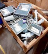 Large quantity of lamp post/street lighting fixtures to 2 x stillages with 4 x LED floodlights
