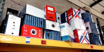 Approximately 40 x boxes of various category 5/6 data cabling (some full, some part full) to shelf